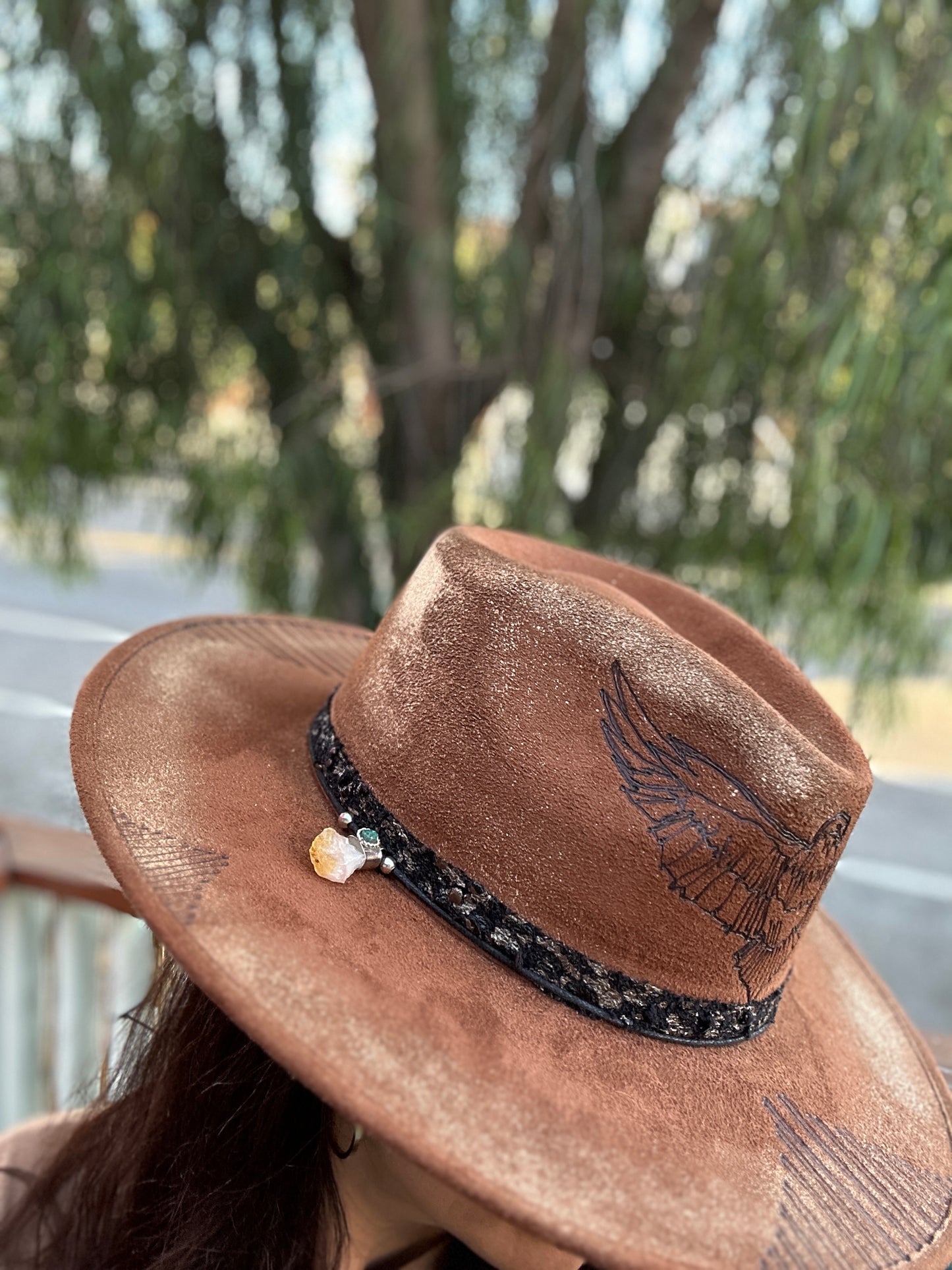Art hat/ one-of-a-kind/fedora/ unisex hat/ widebrim fedora