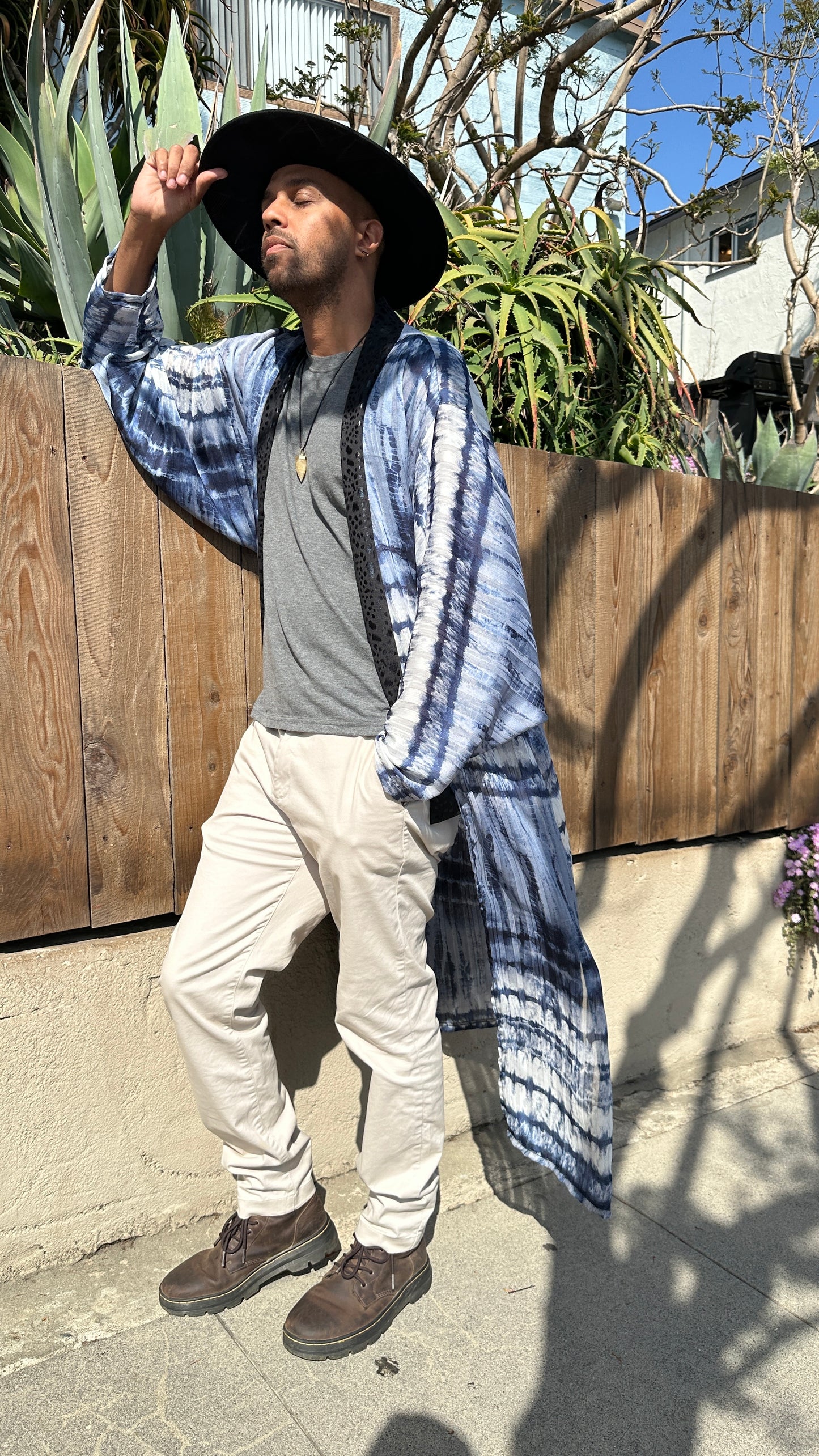 Azure Tide Chiffon kimono robe