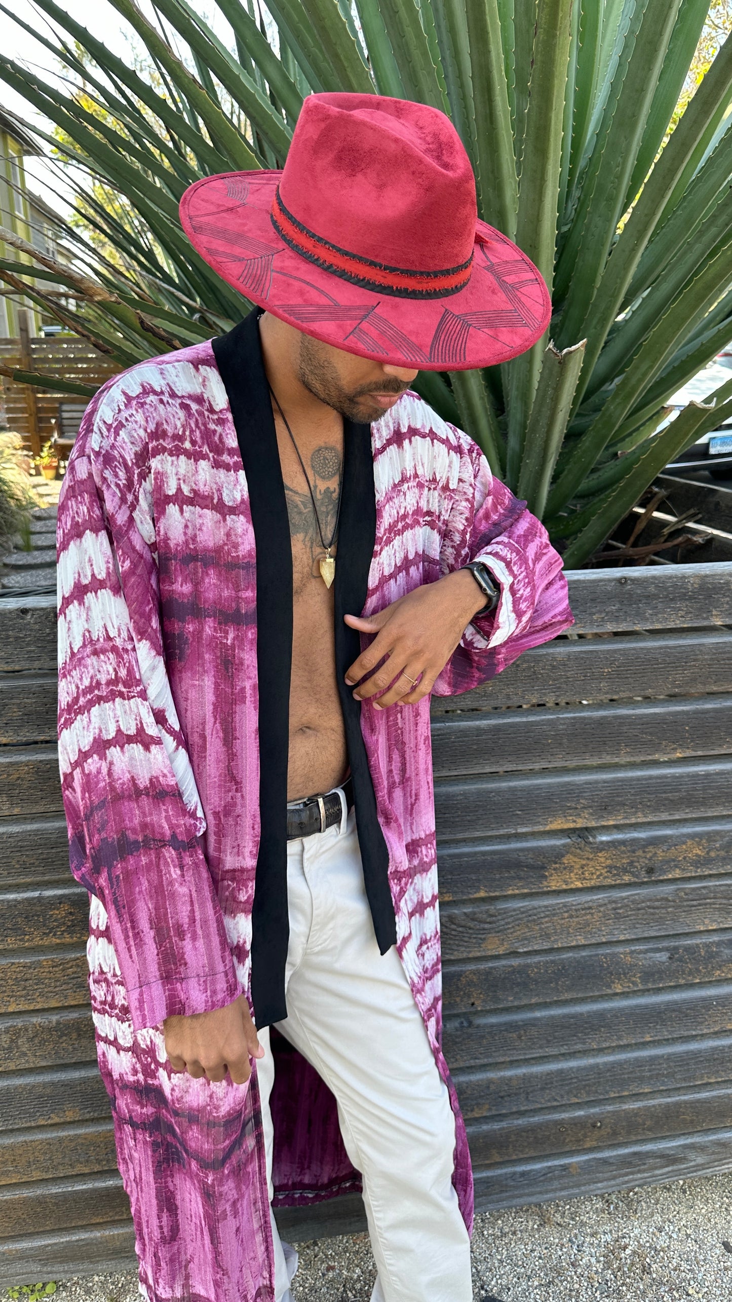 Karmin Tide Chiffon kimono robe