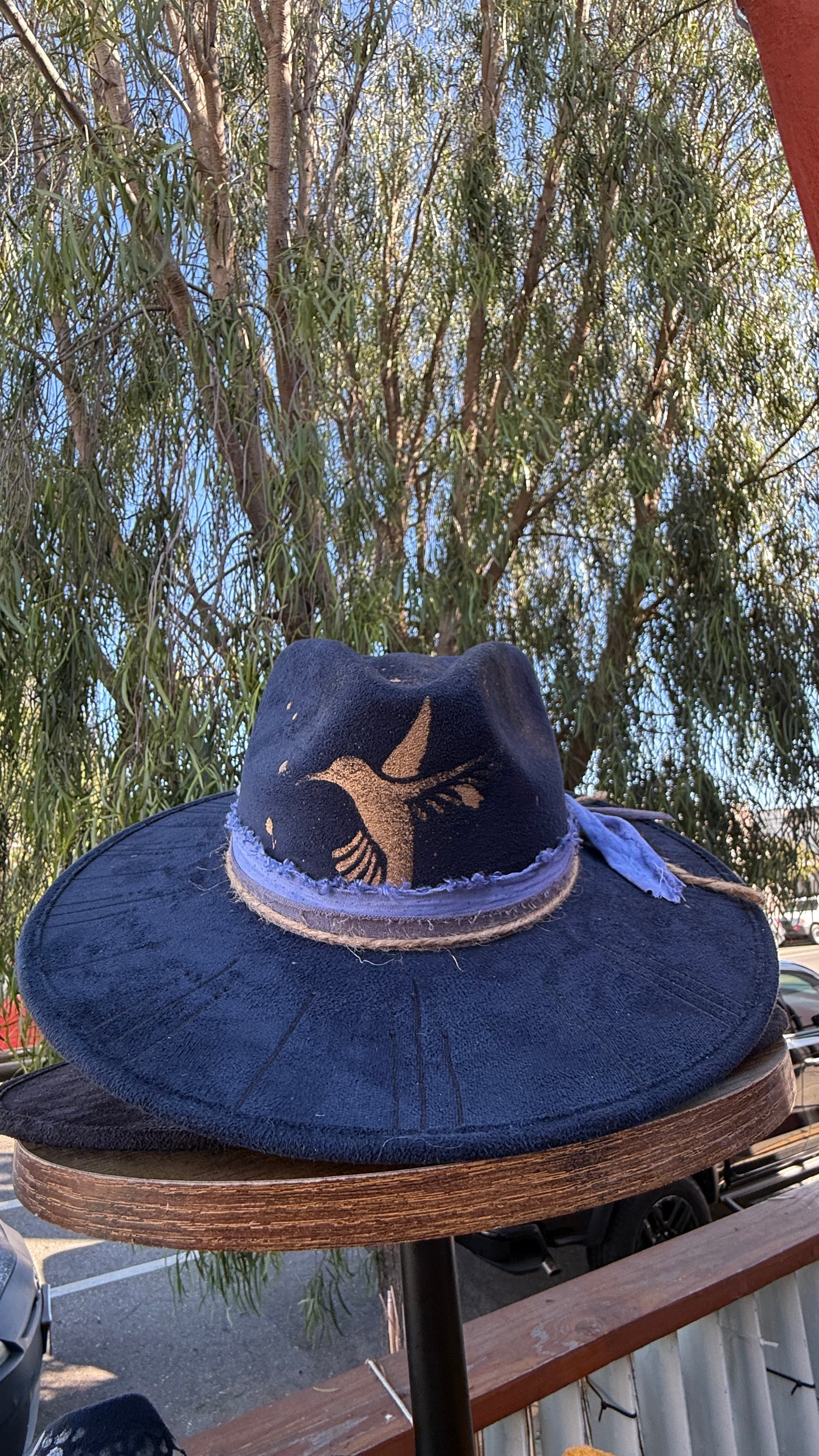 Art hat/ one-of-a-kind/fedora/ unisex hat/ widebrim fedora