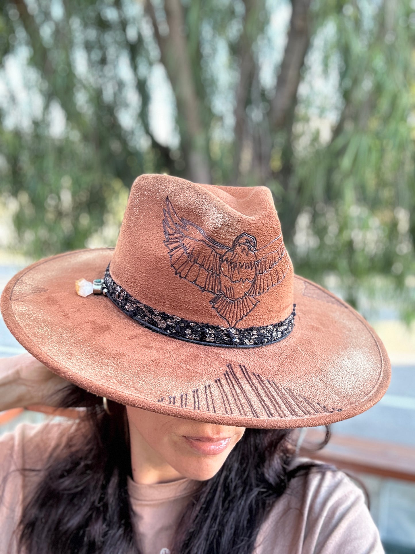 Art hat/ one-of-a-kind/fedora/ unisex hat/ widebrim fedora