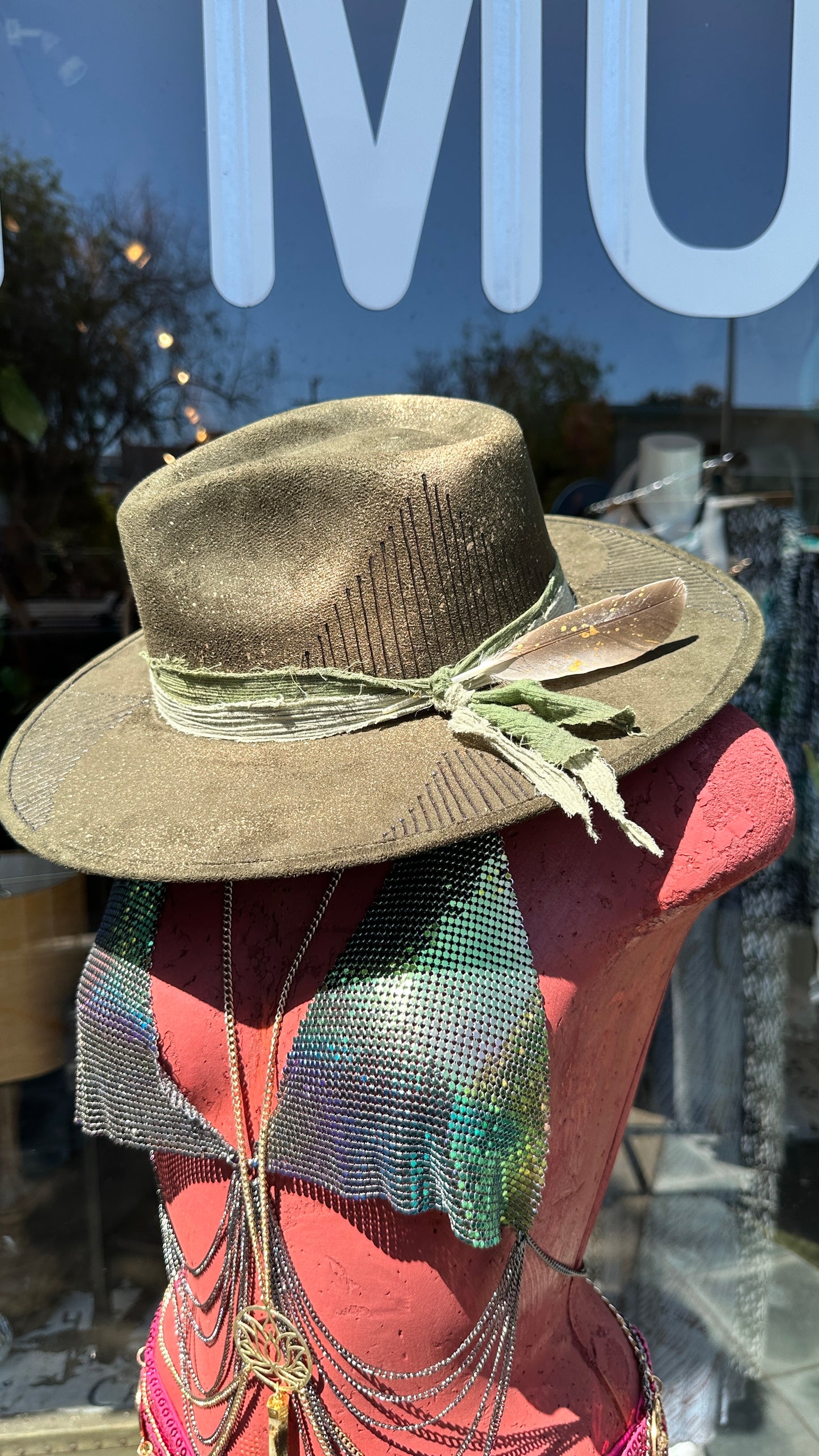Art hat/ one-of-a-kind/fedora/ unisex hat/ widebrim fedora