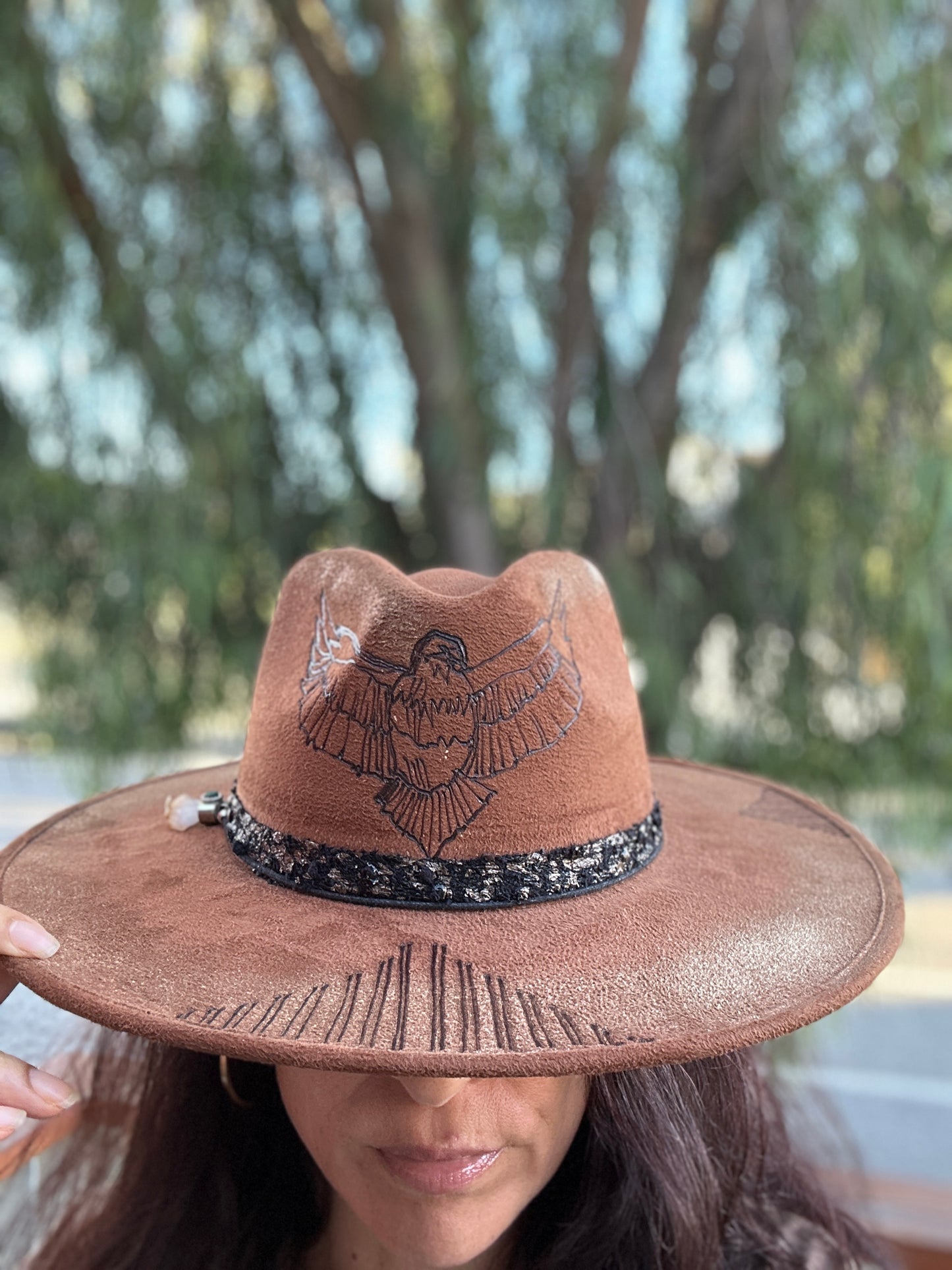 Art hat/ one-of-a-kind/fedora/ unisex hat/ widebrim fedora