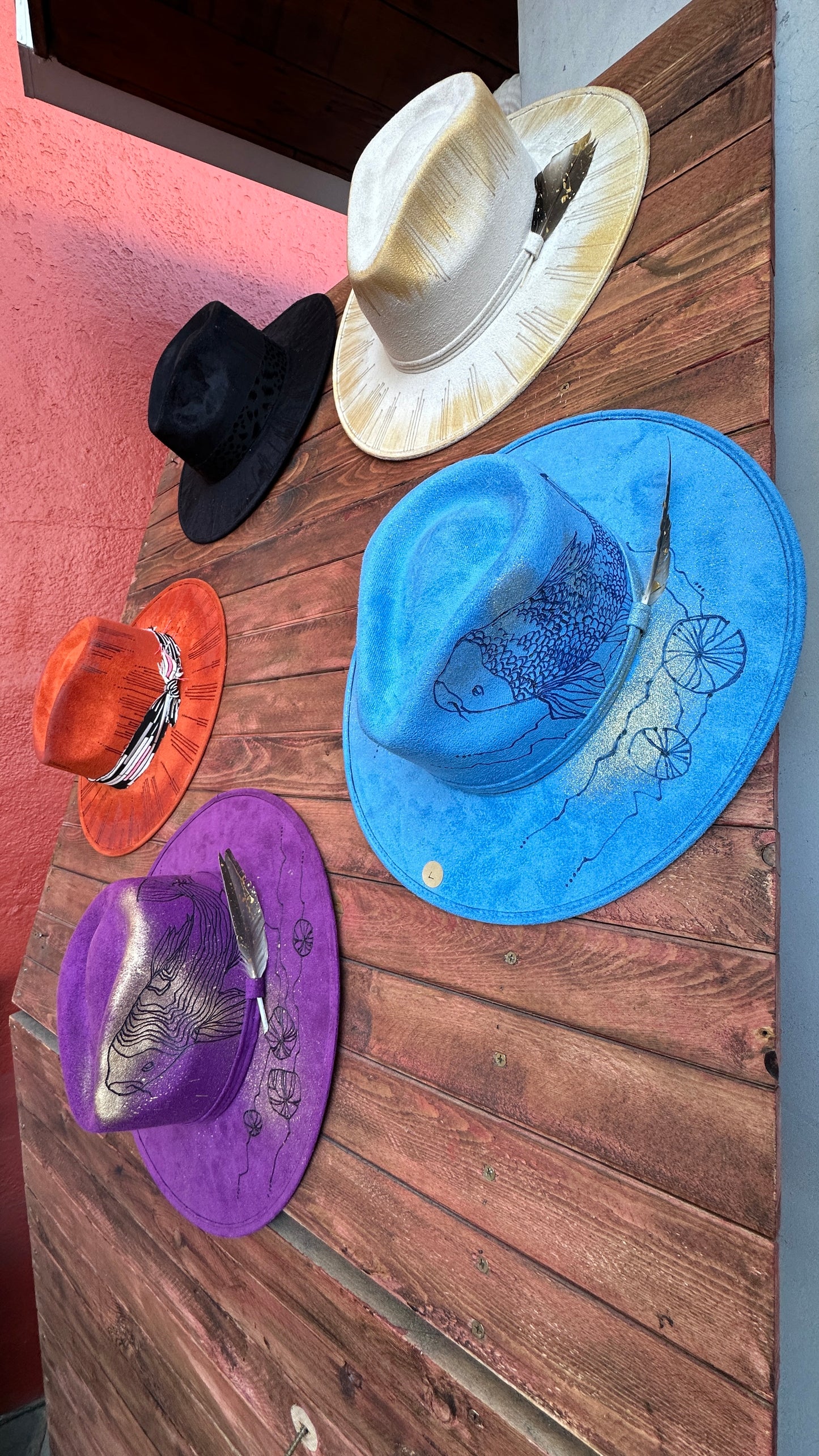 Art hat/ one-of-a-kind/fedora/ unisex hat/ widebrim fedora
