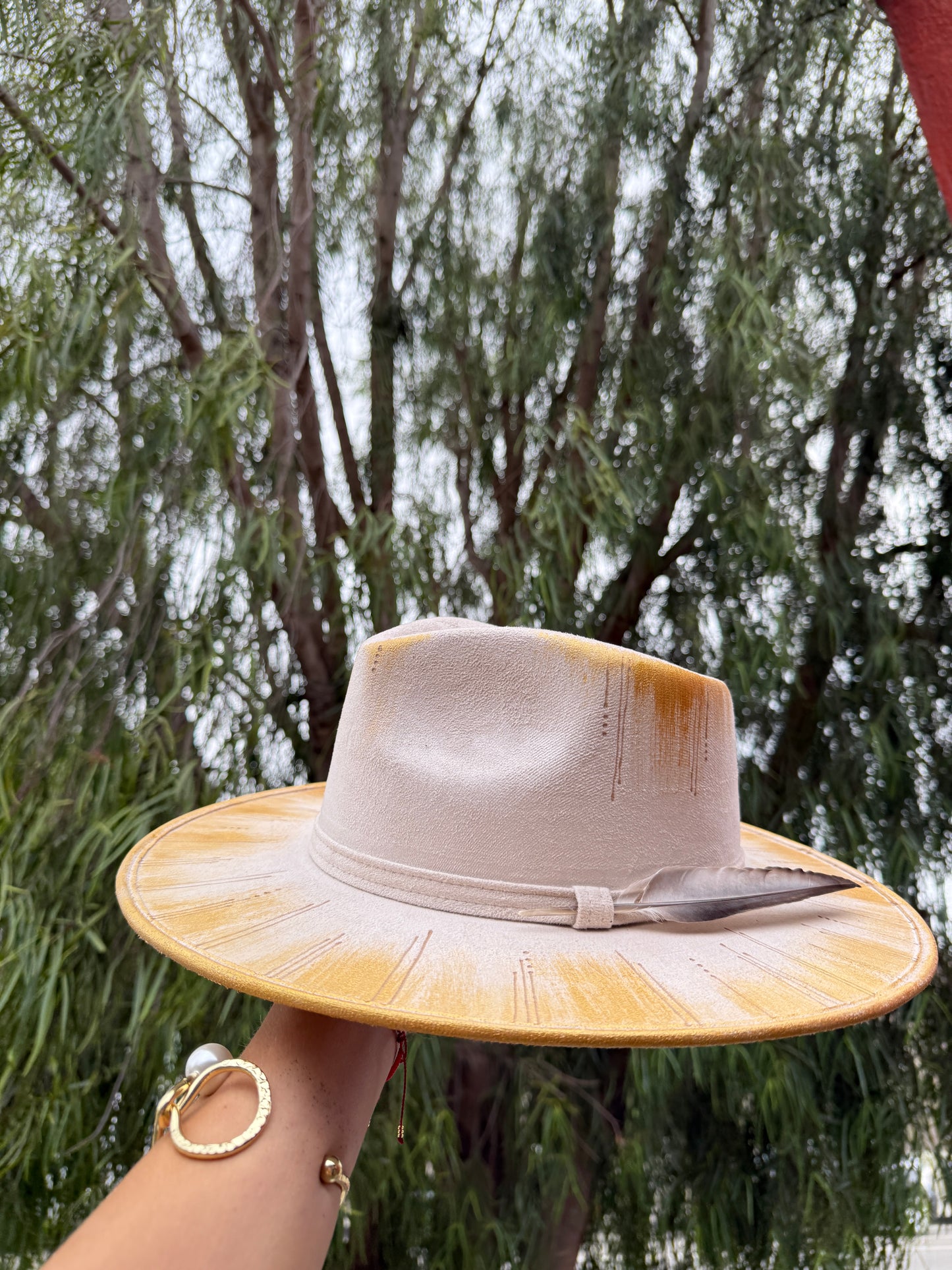 Art hat/ one-of-a-kind/fedora/ unisex hat/ widebrim fedora