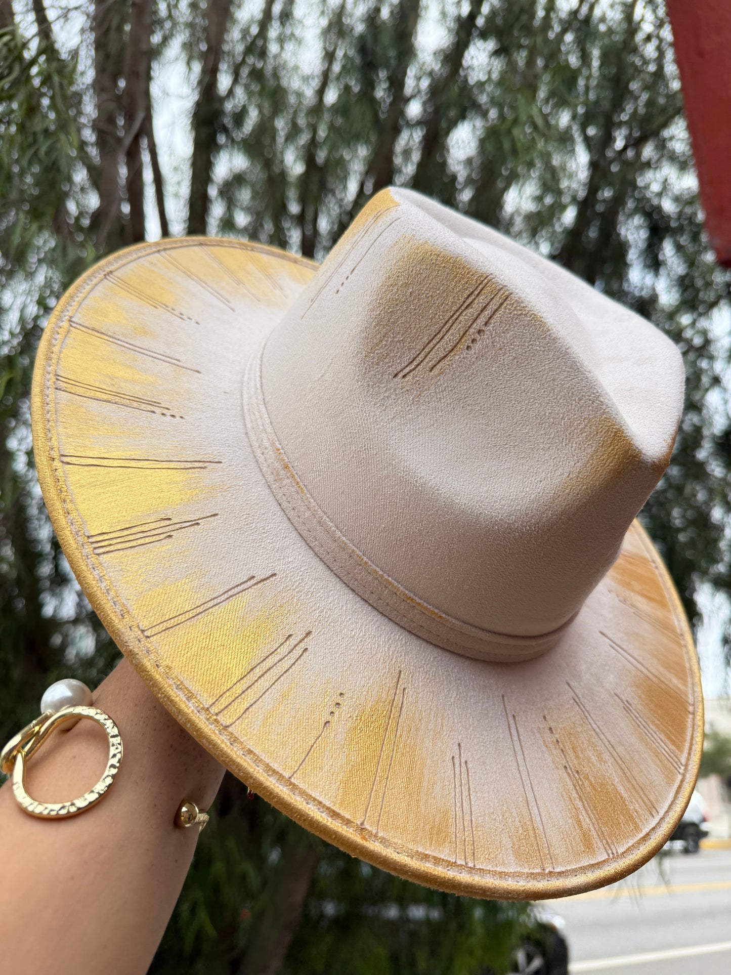 Art hat/ one-of-a-kind/fedora/ unisex hat/ widebrim fedora