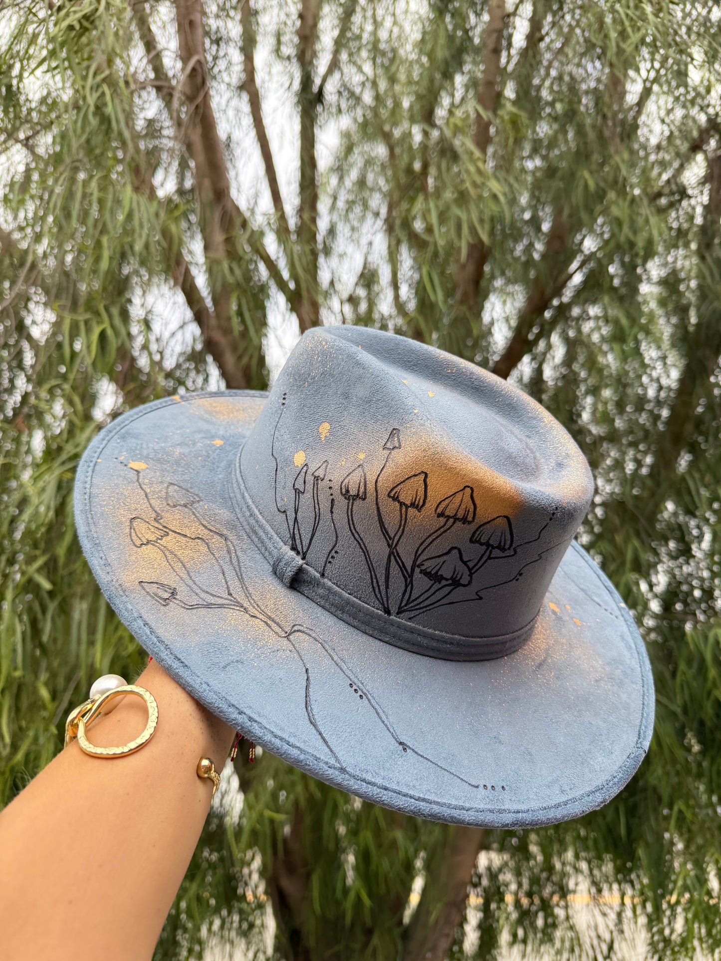 Art hat/ one-of-a-kind/fedora/ unisex hat/ widebrim fedora