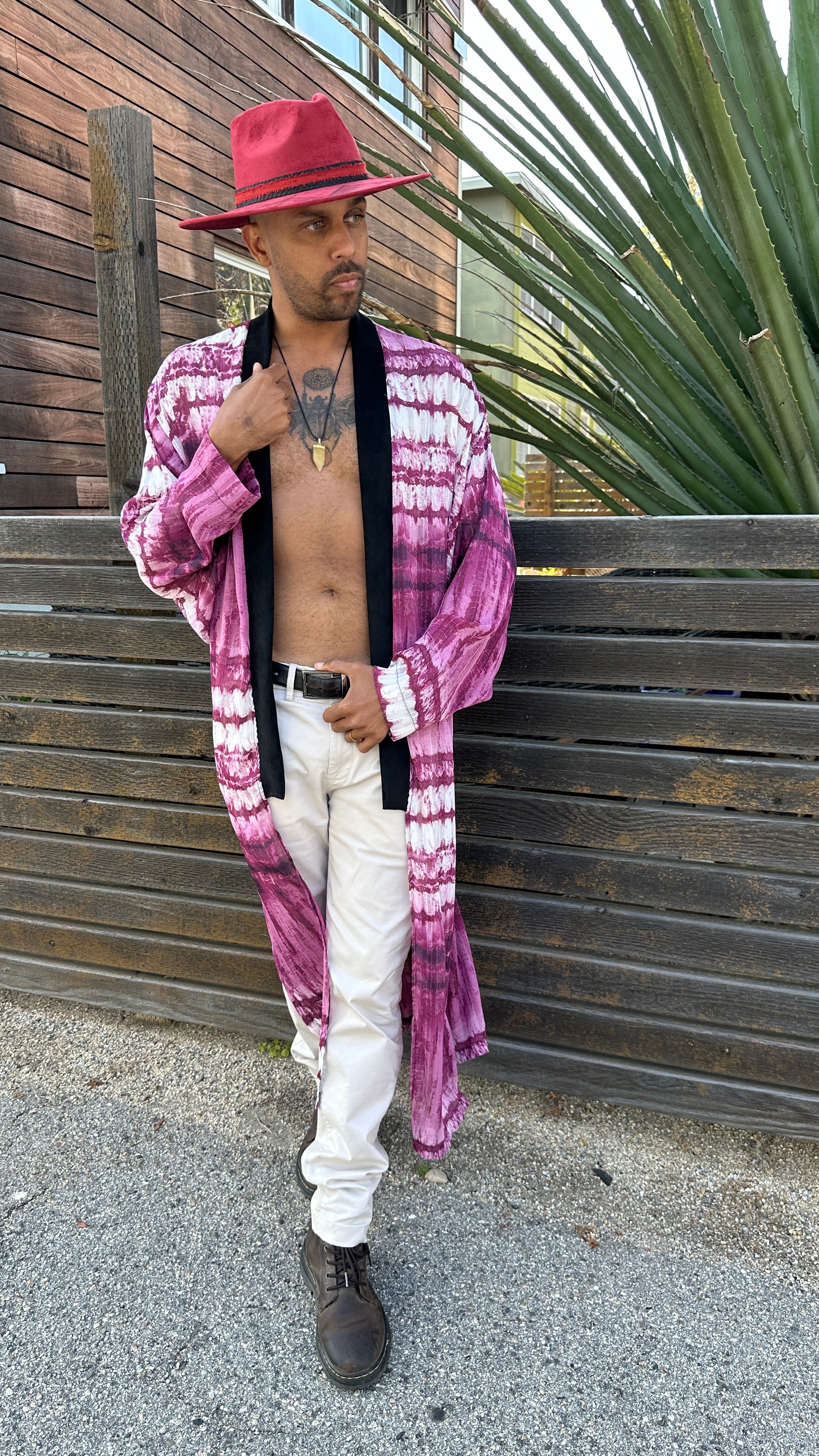 Karmin Tide Chiffon kimono robe
