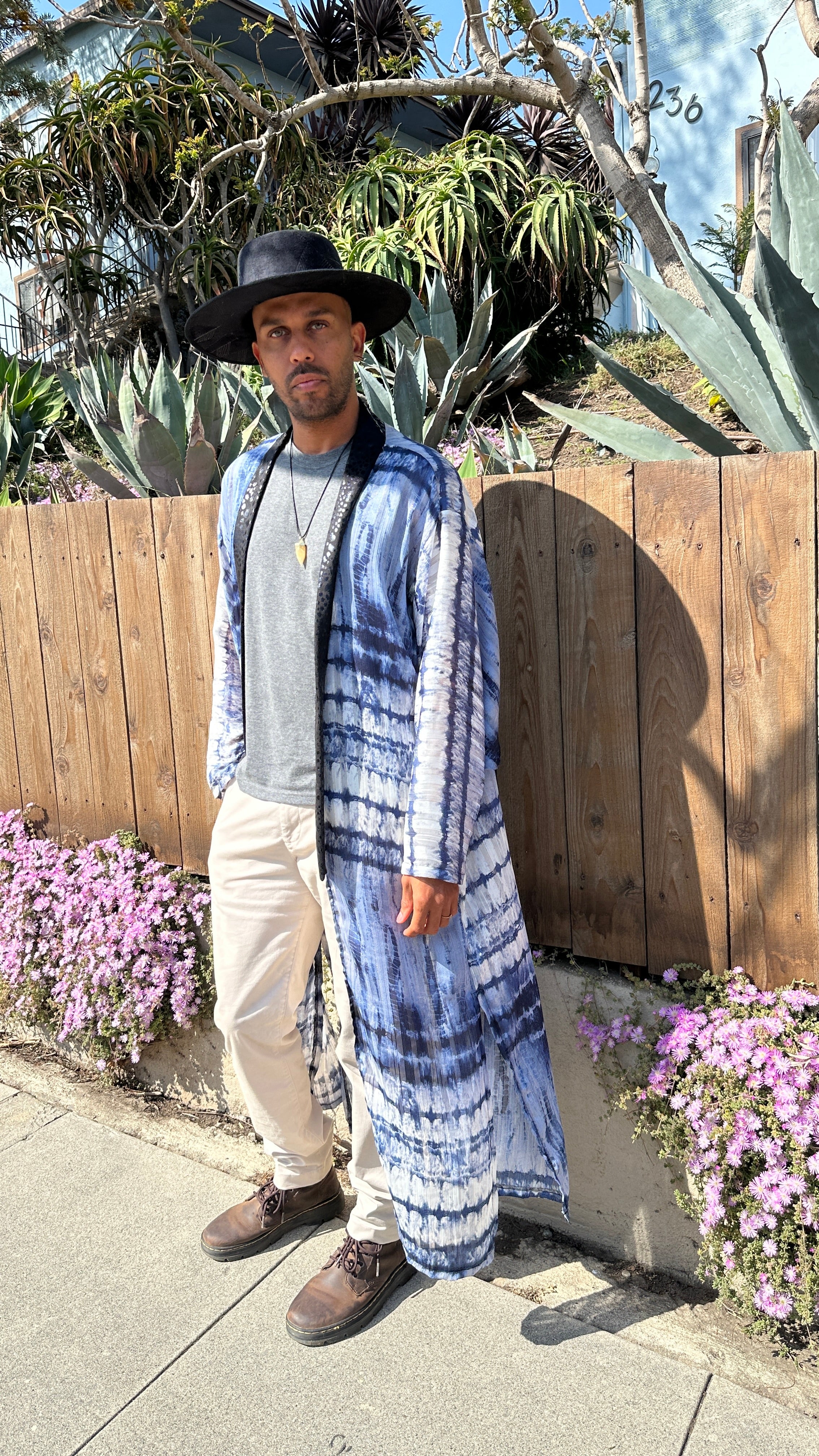 Azure Tide Chiffon kimono robe