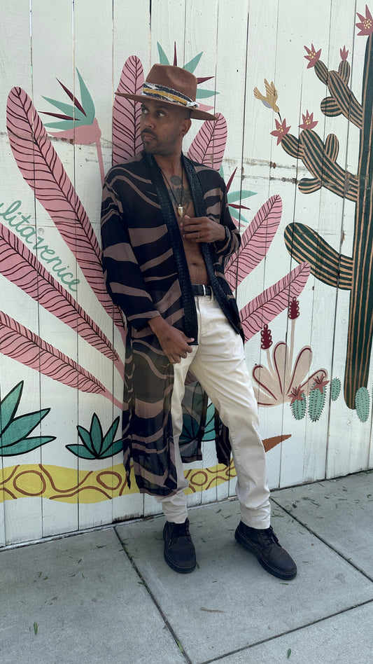 Ebony Chiffon kimono robe