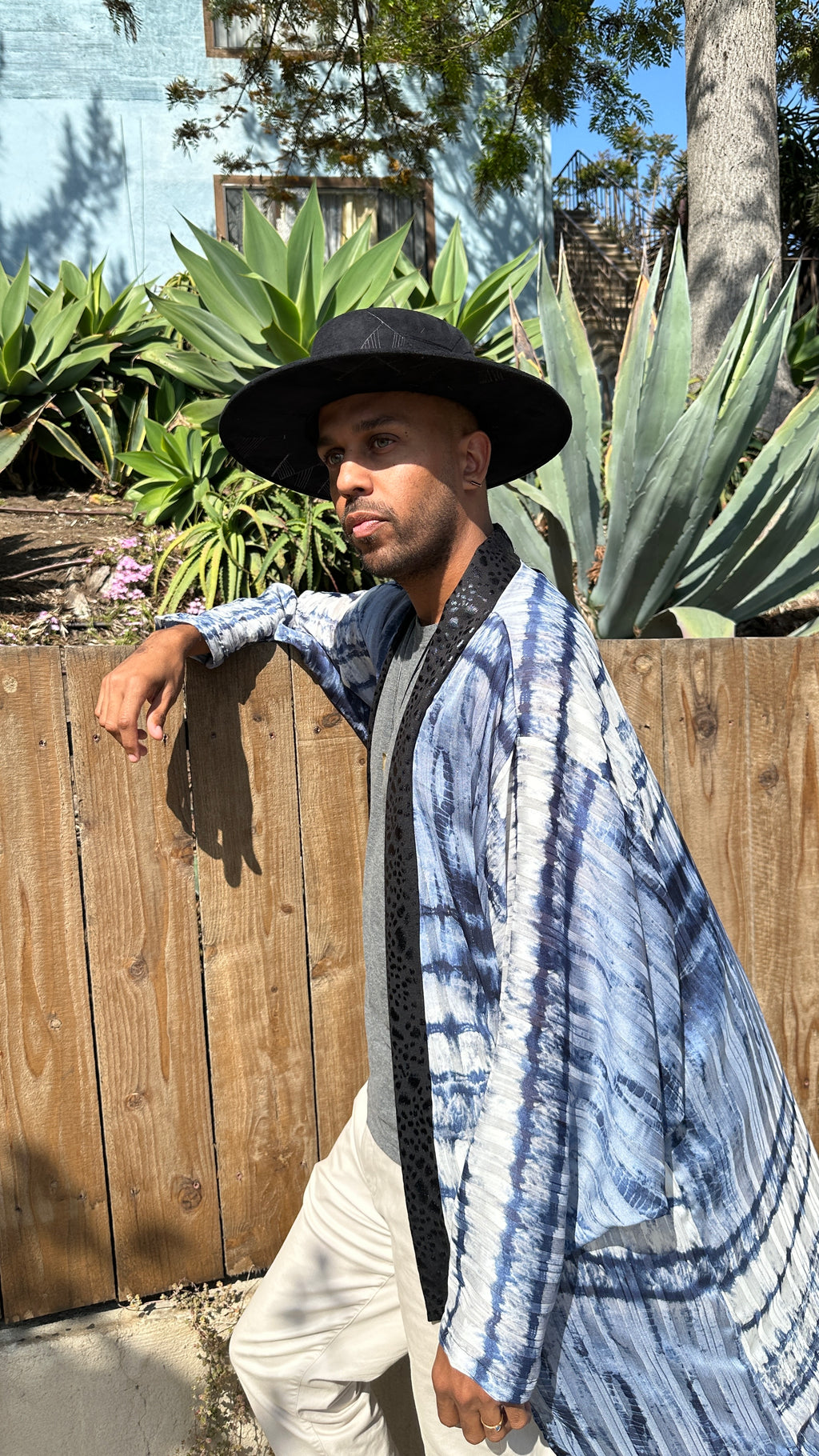Azure Tide Chiffon kimono robe