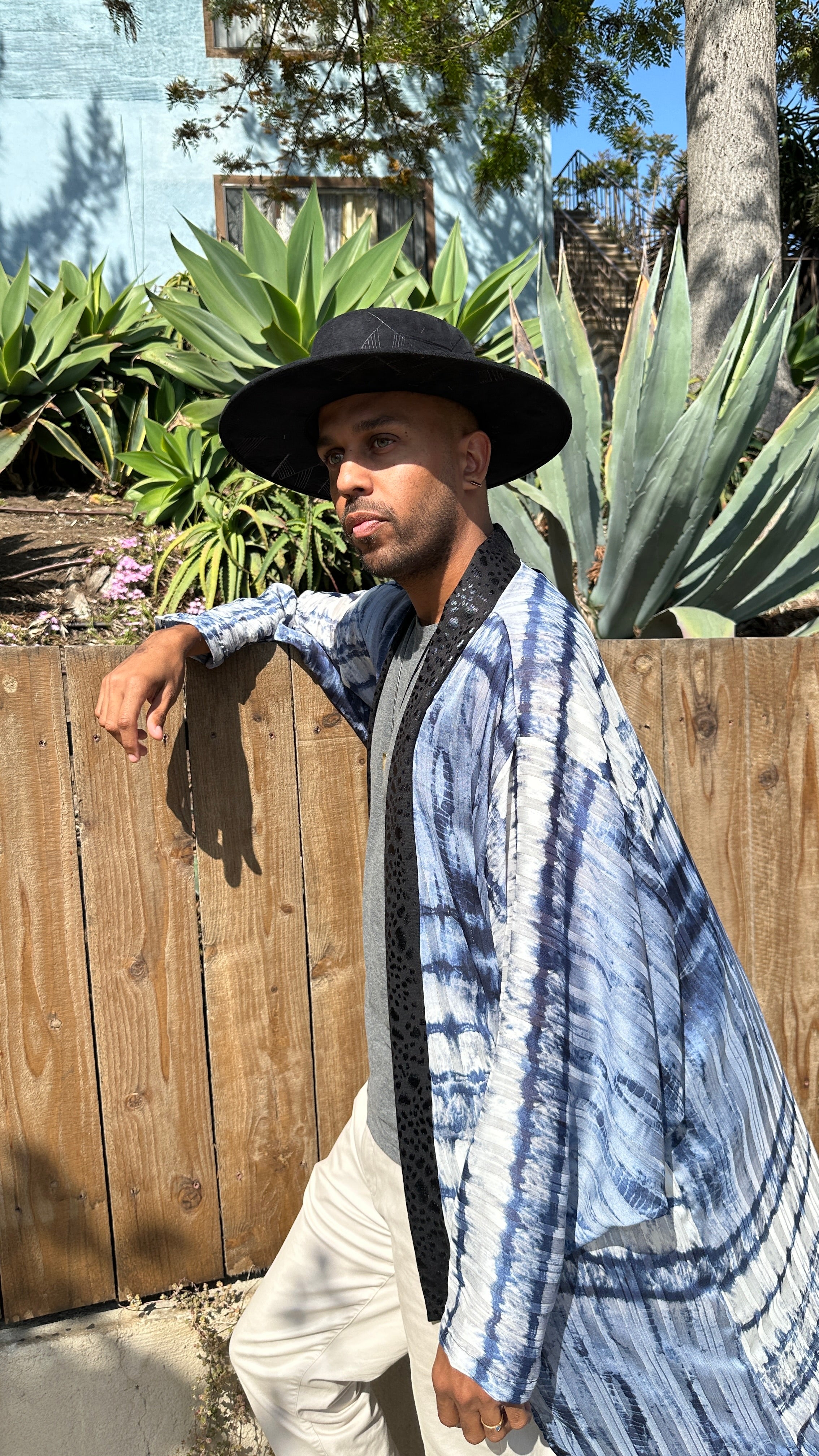 Azure Tide Chiffon kimono robe