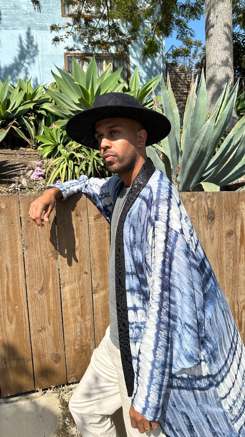 Azure Tide Chiffon kimono robe