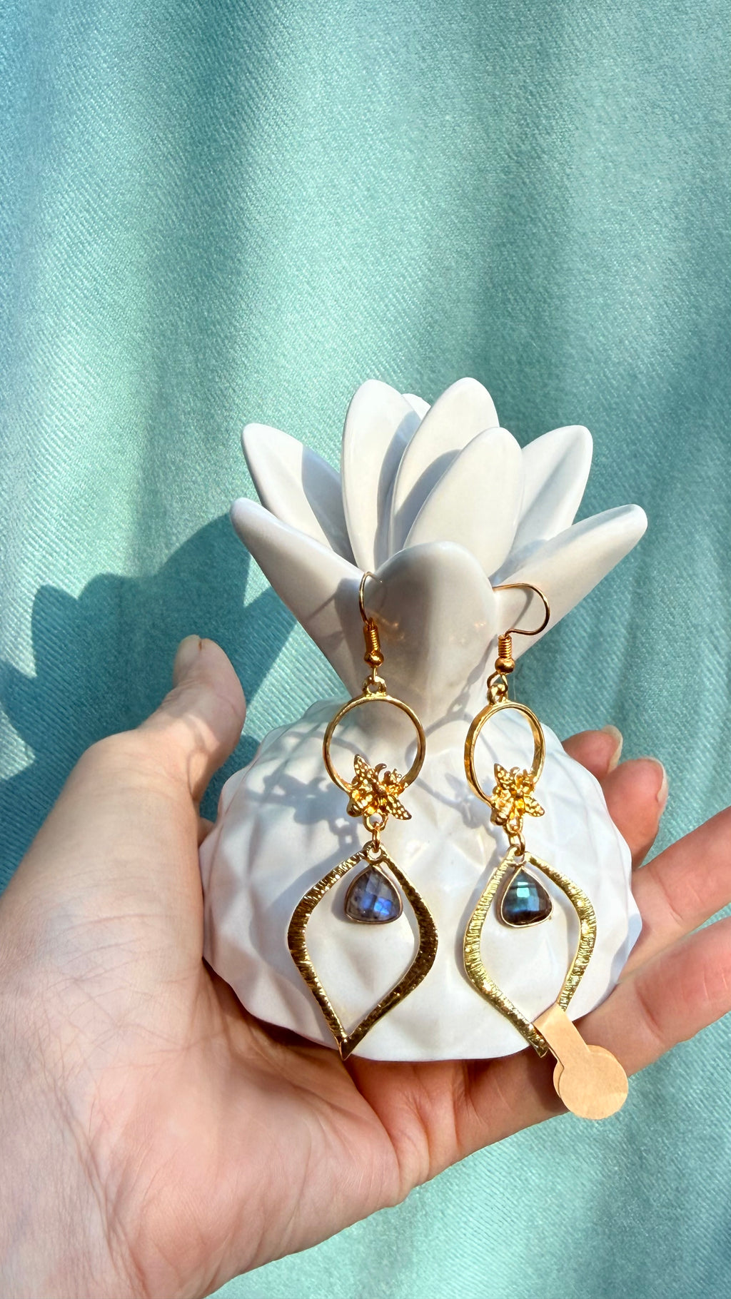 Real Gold-Plated Precious Stone Earrings | Nature Collection /GigiMoll