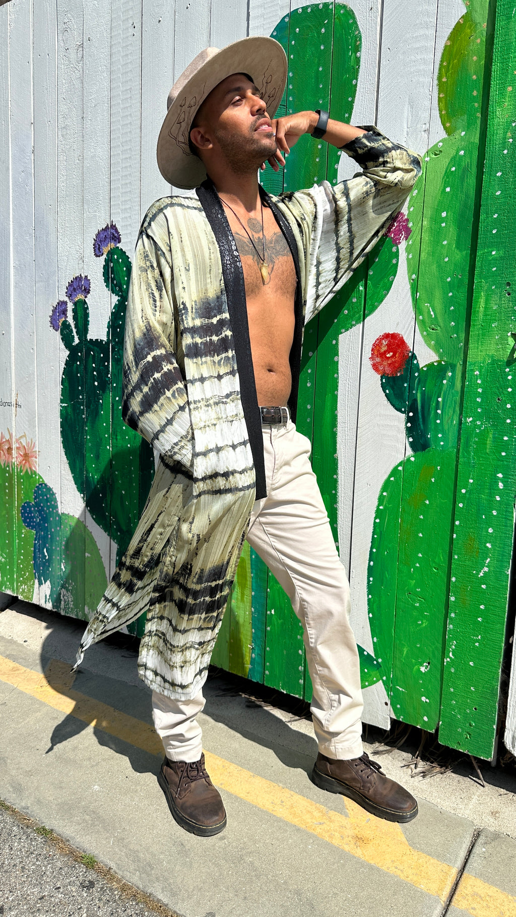 Algae Tide Chiffon kimono robe