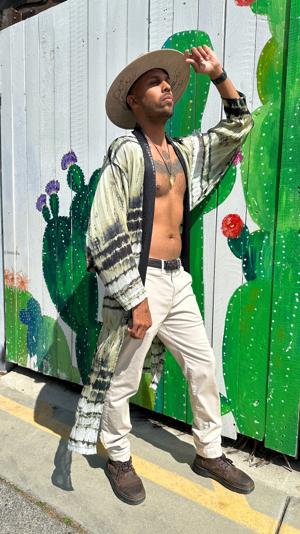 Algae Tide Chiffon kimono robe