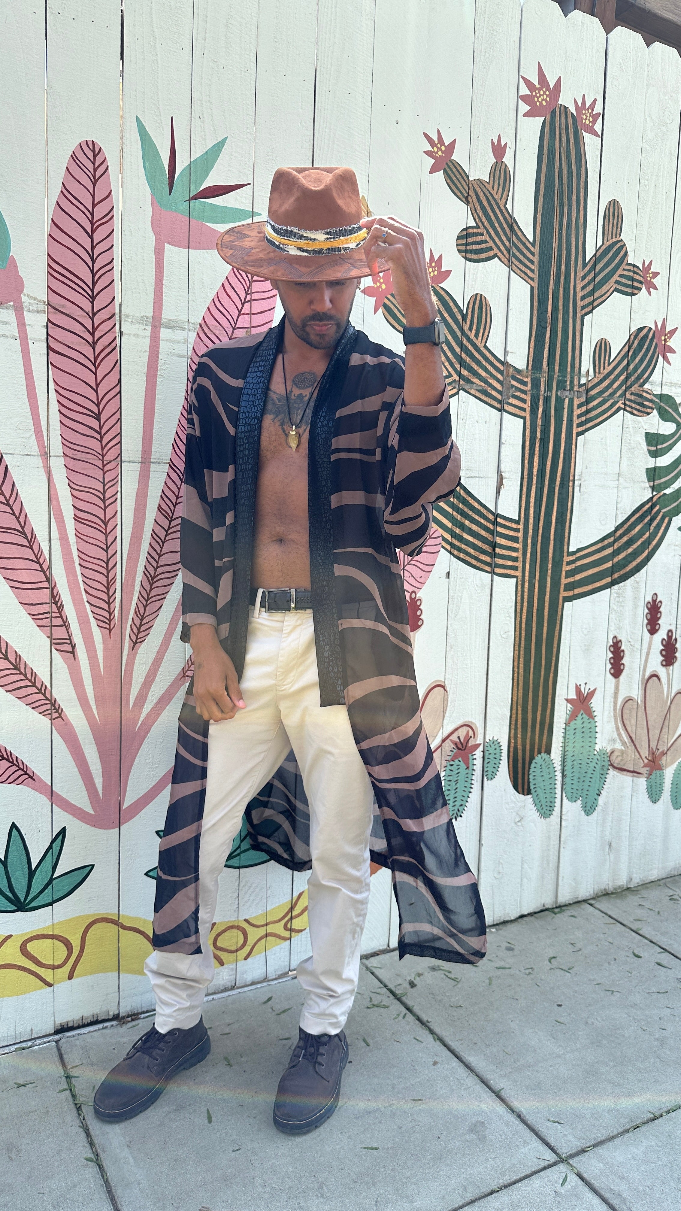 Ebony Chiffon kimono robe