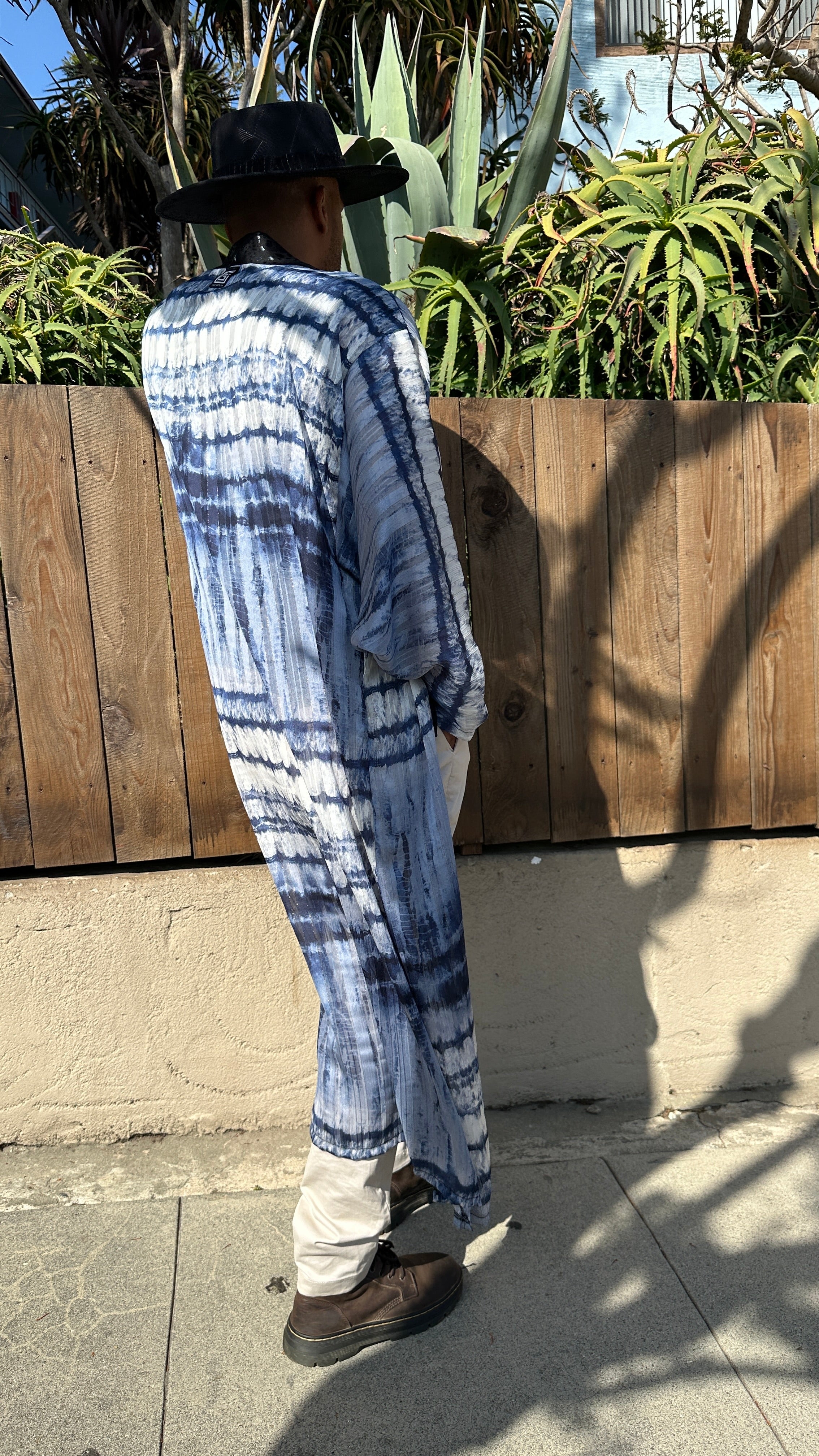 Azure Tide Chiffon kimono robe