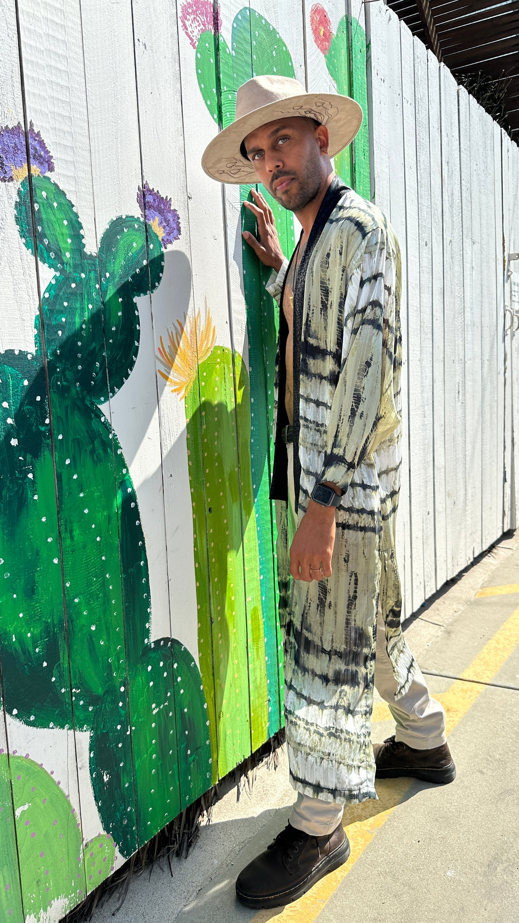 Algae Tide Chiffon kimono robe