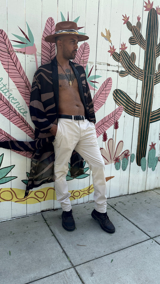 Ebony Chiffon kimono robe