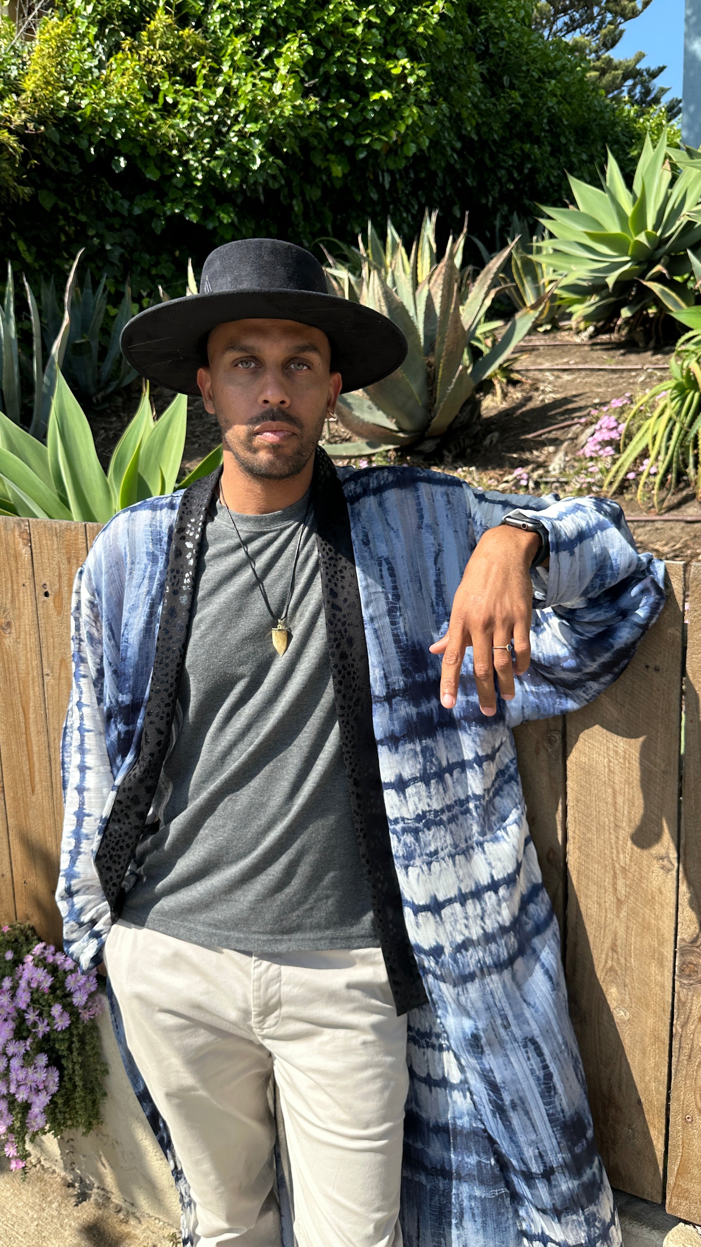 Azure Tide Chiffon kimono robe