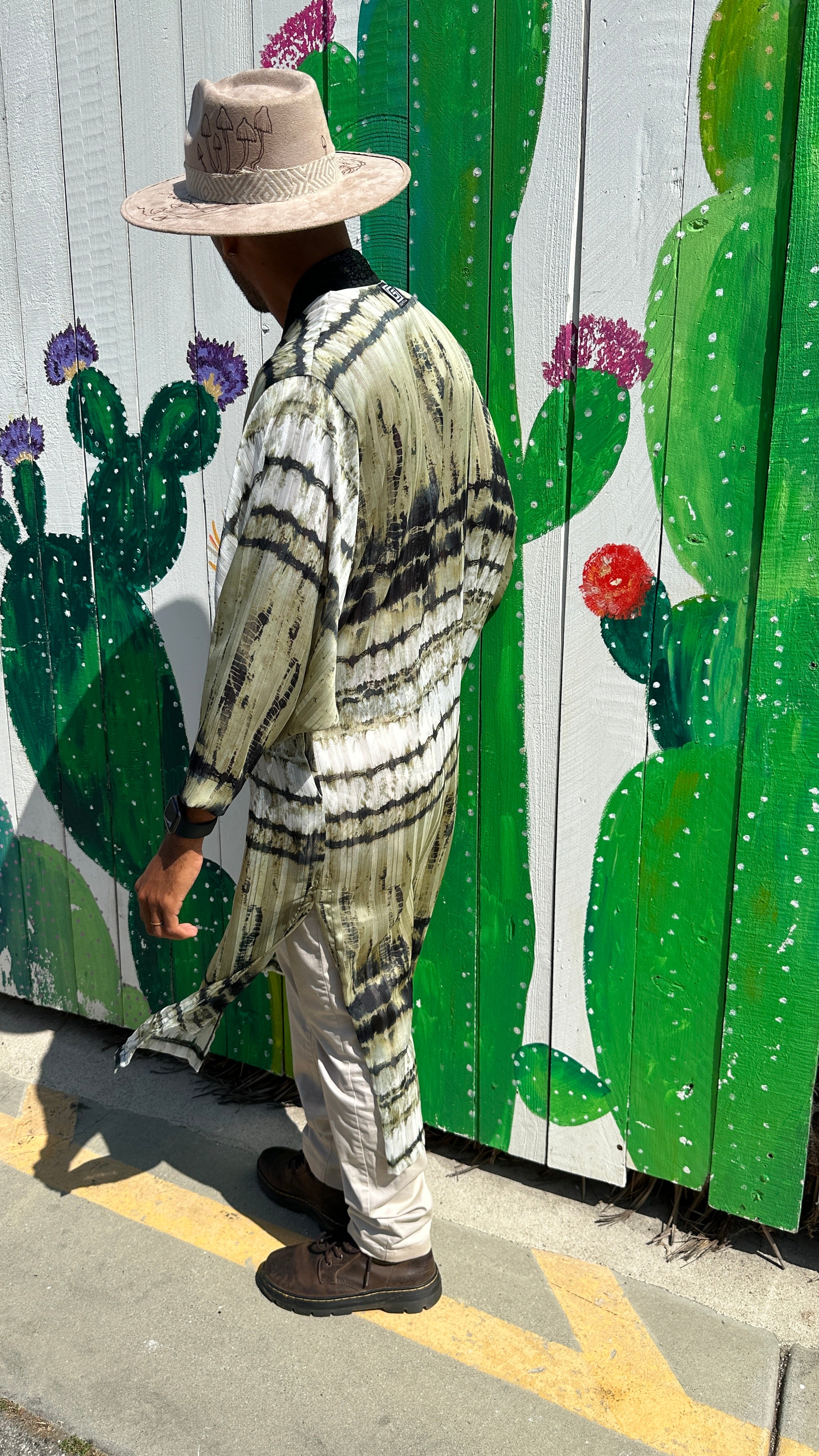 Algae Tide Chiffon kimono robe