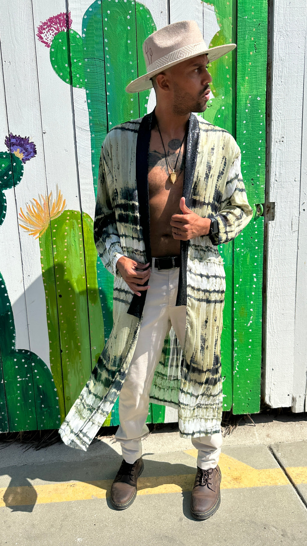 Algae Tide Chiffon kimono robe