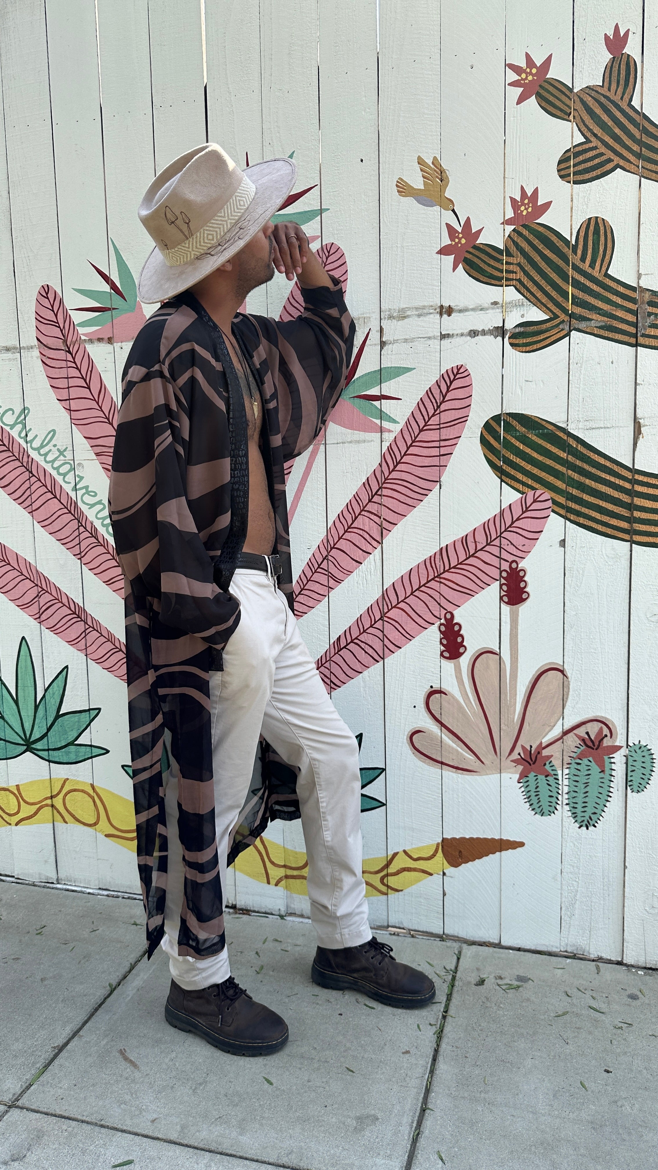 Ebony Chiffon kimono robe