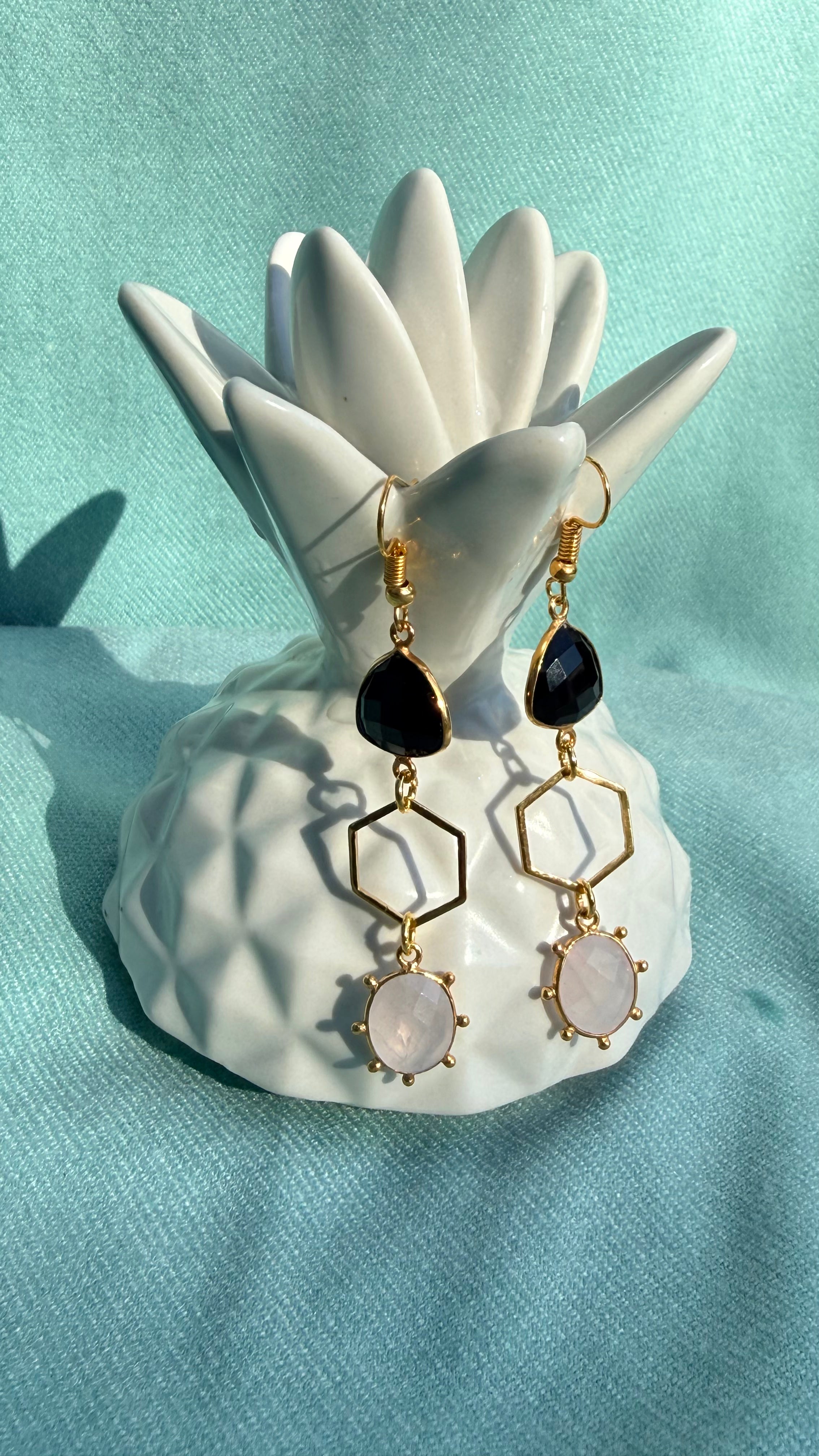 Real Gold-Plated Precious Stone Earrings | Nature Collection /GigiMoll