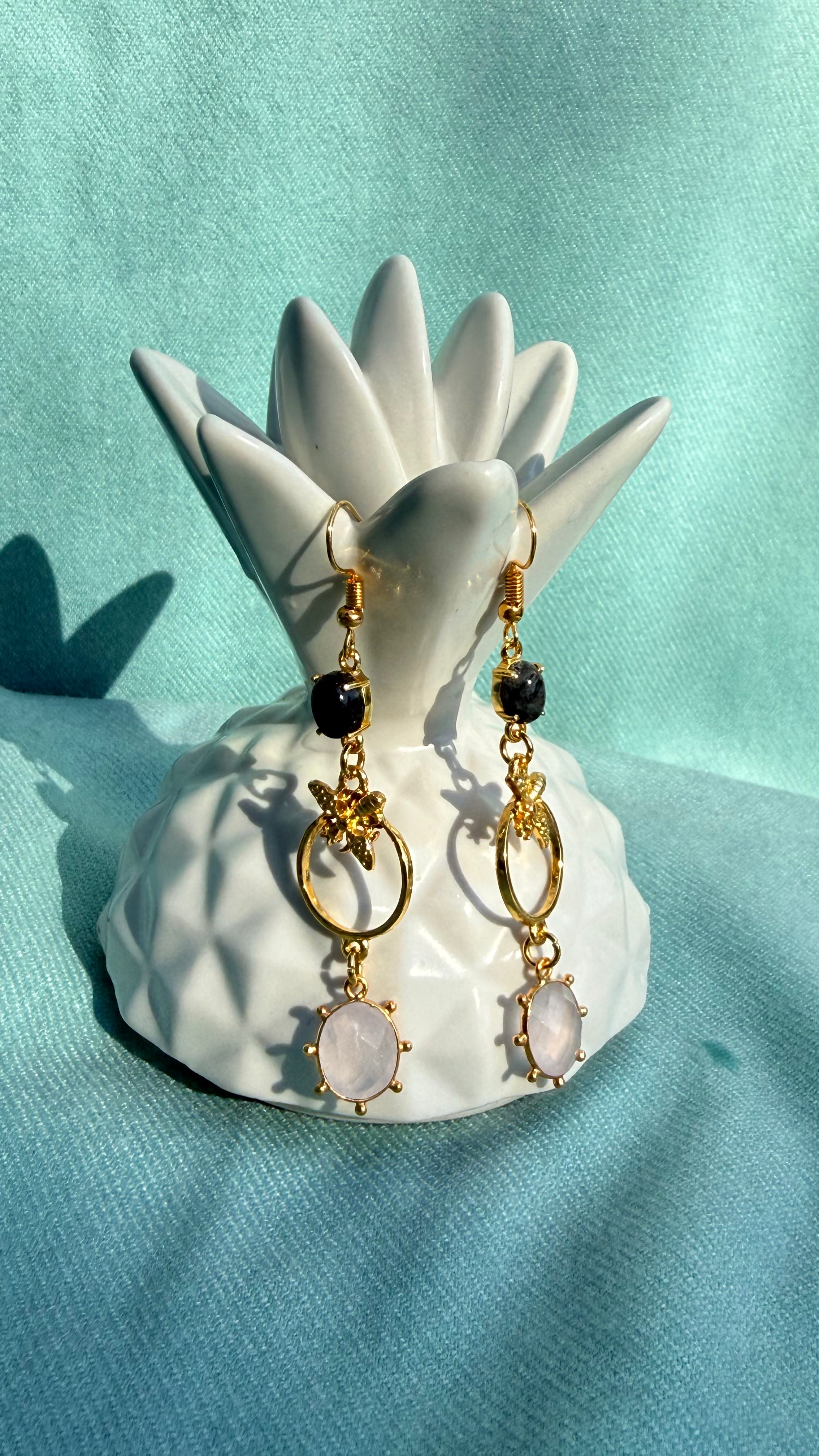 Real Gold-Plated Precious Stone Earrings | Nature Collection /GigiMoll