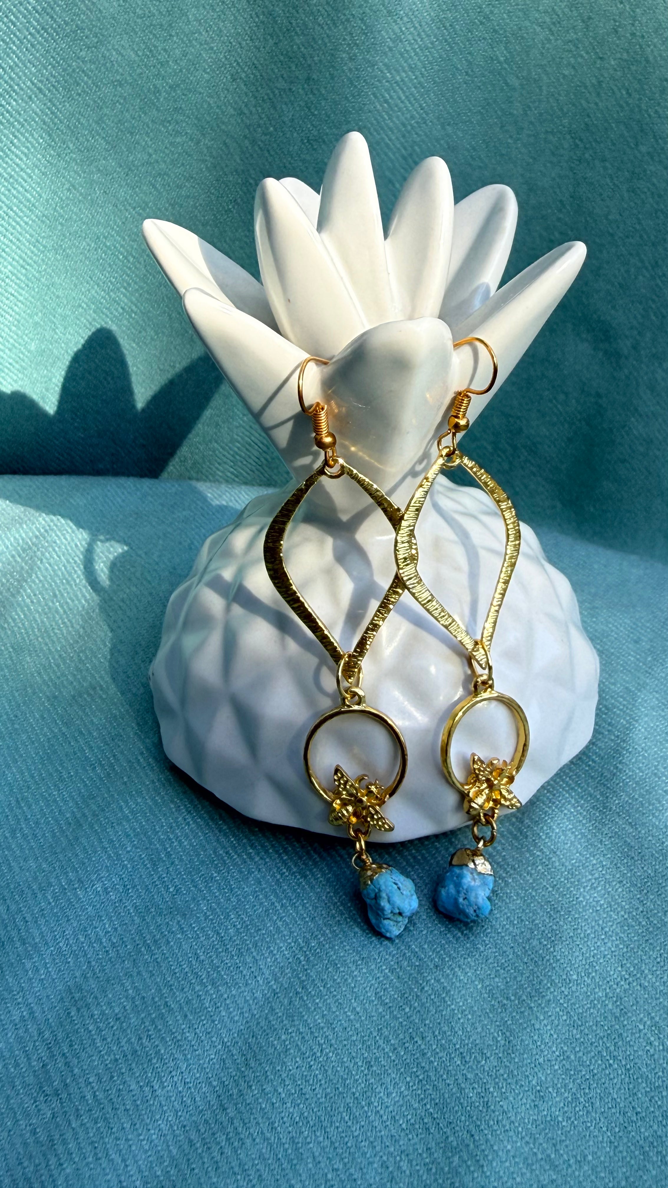 Real Gold-Plated Precious Stone Earrings | Nature Collection /GigiMoll