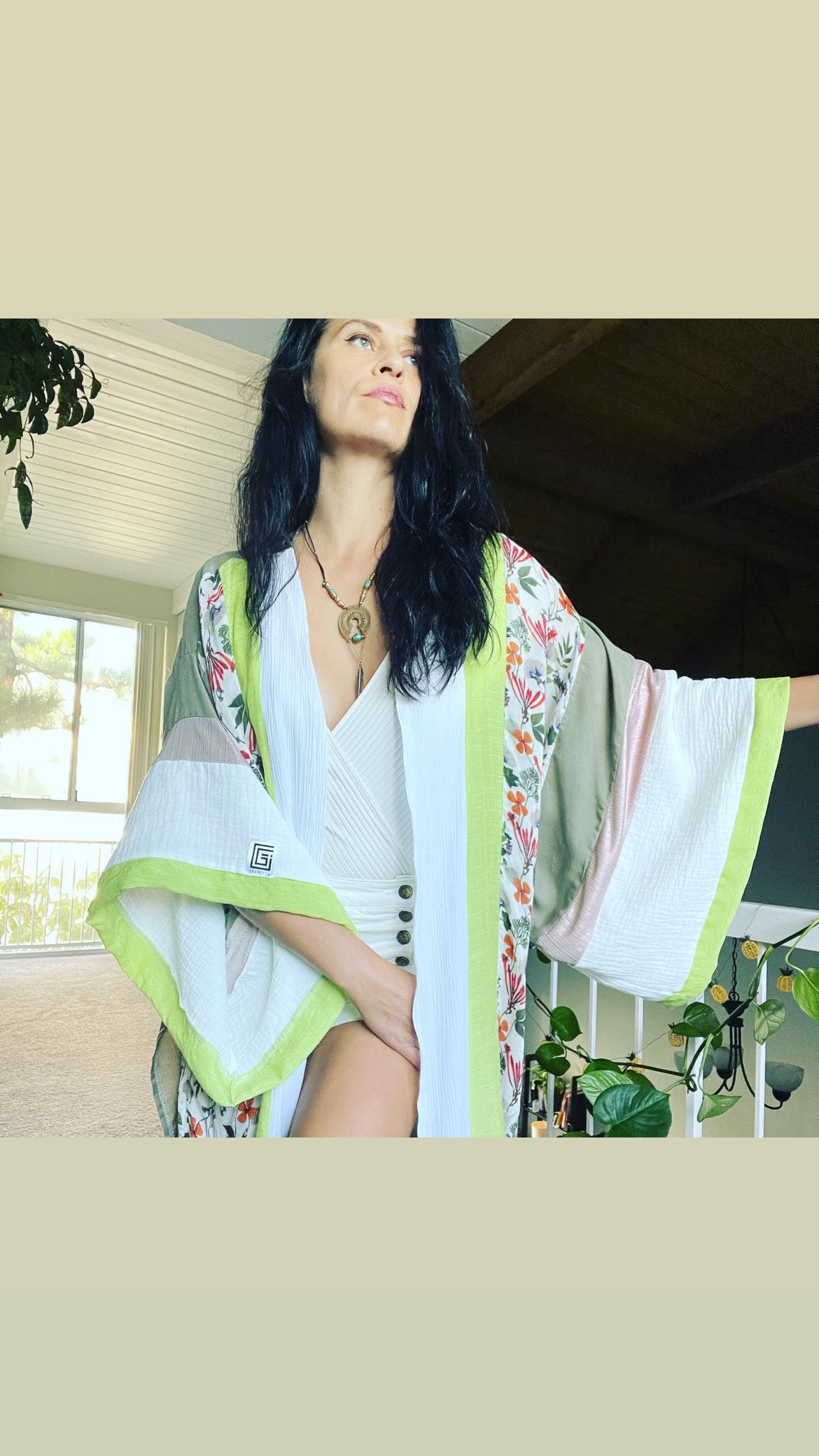 Green goddess kimono