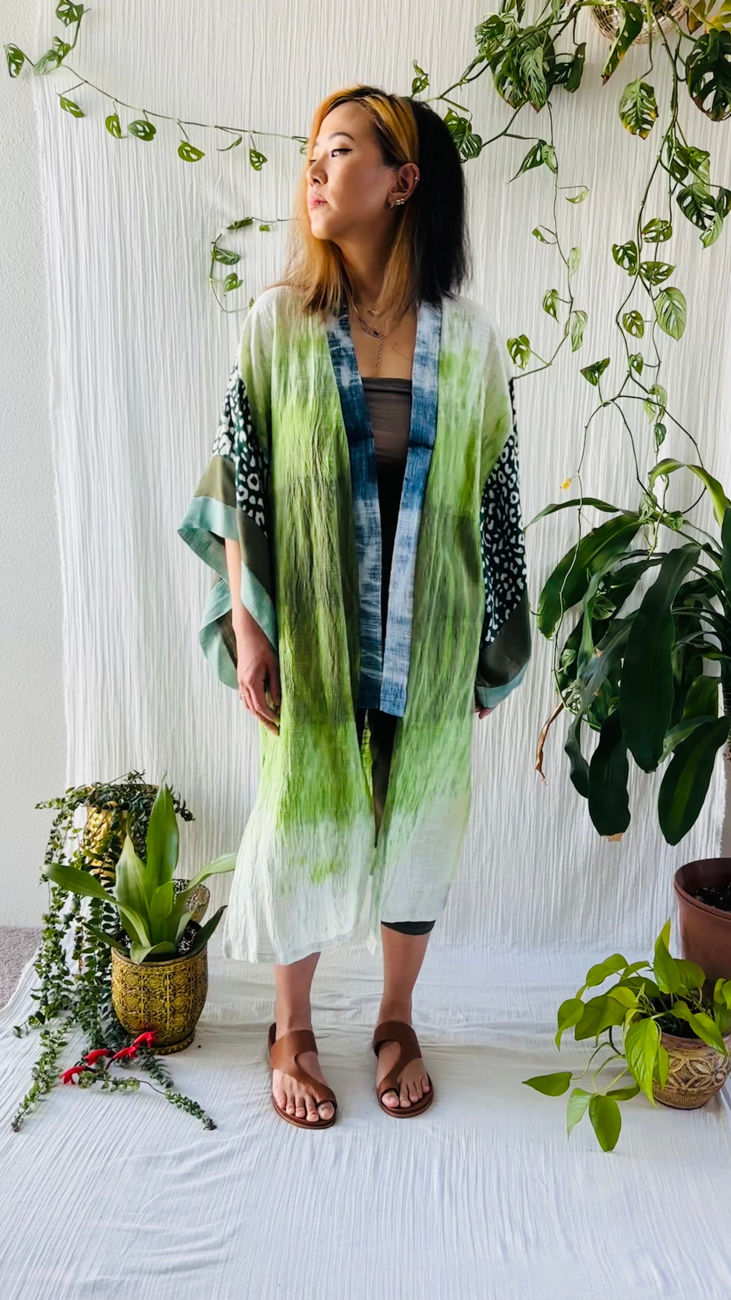 Earth 11, one of a kind, hand dyed, unisex, cotton, kimono, GigiMoll original, handmade