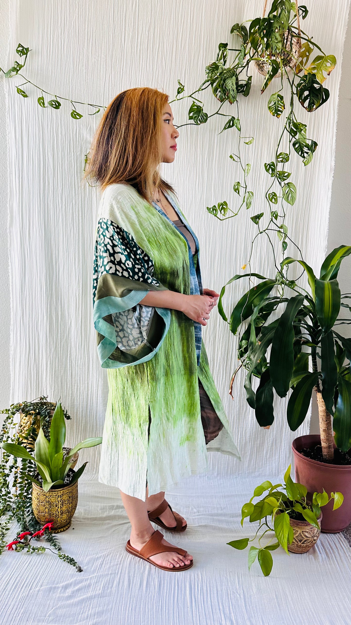Earth 11, one of a kind, hand dyed, unisex, cotton, kimono, GigiMoll original, handmade