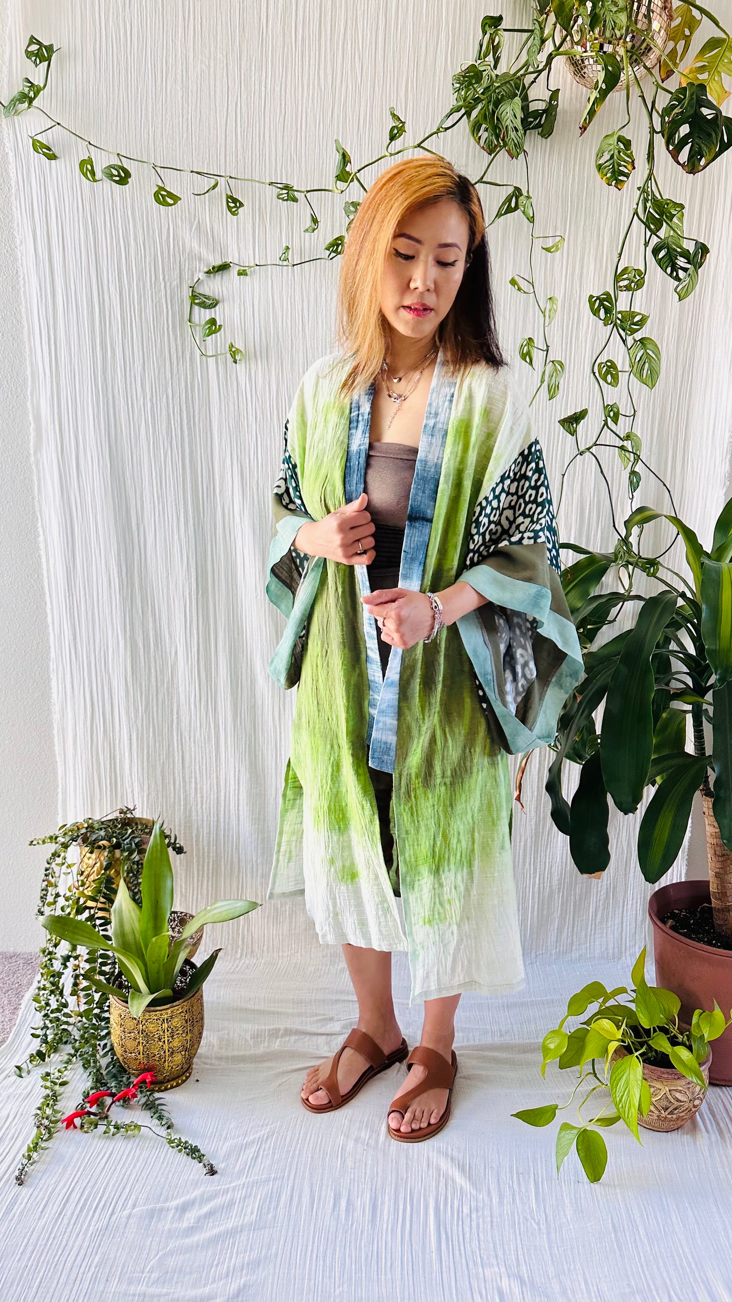Earth 11, one of a kind, hand dyed, unisex, cotton, kimono, GigiMoll original, handmade