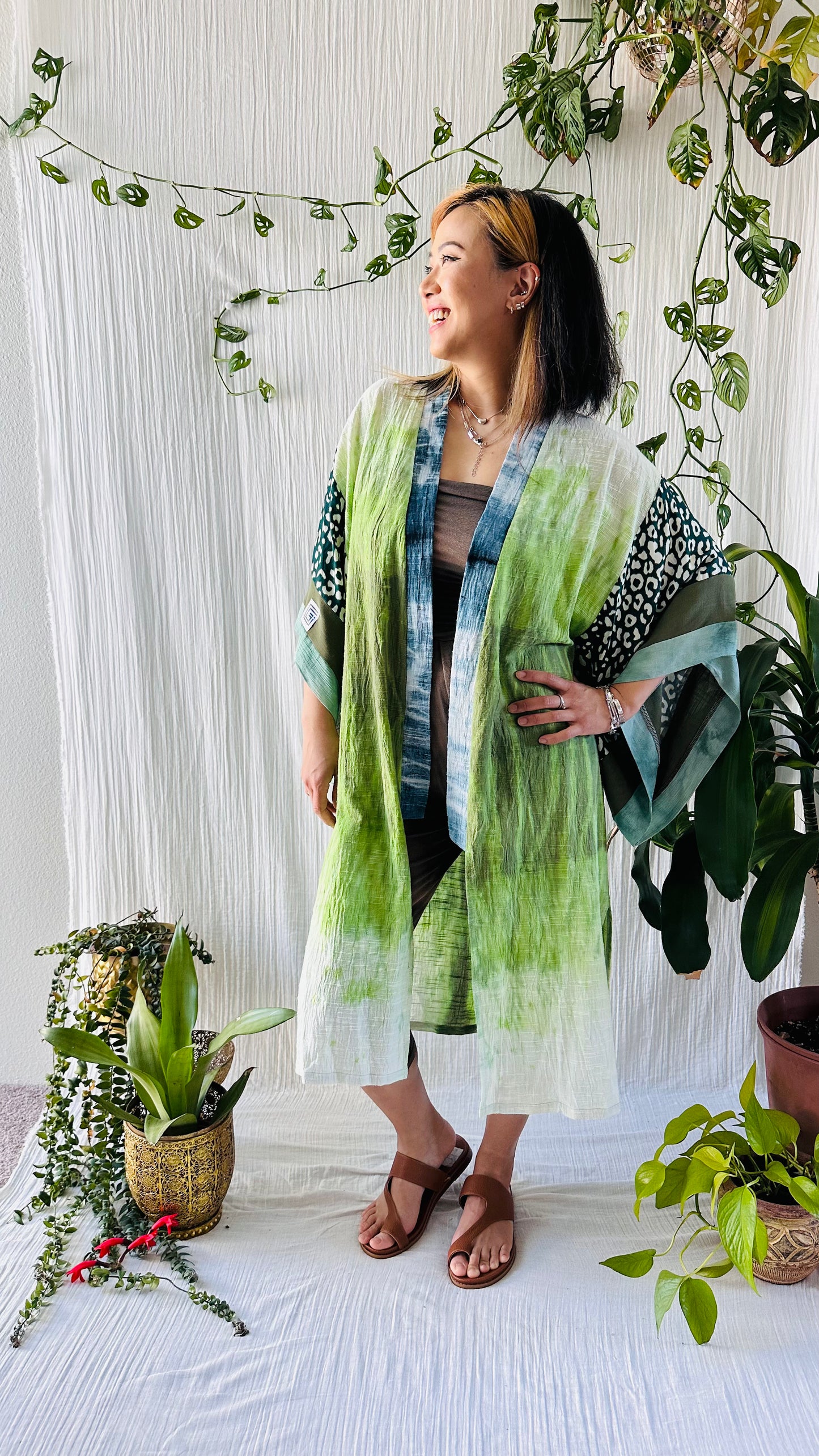 Earth 11, one of a kind, hand dyed, unisex, cotton, kimono, GigiMoll original, handmade